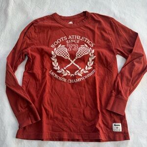 Roots Kids Lacrosse Long Sleeve Tee - Deep Red